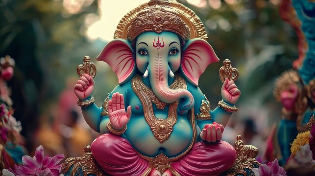 Festive Display of Lord Ganesha for Pancha Ganapati Celebration