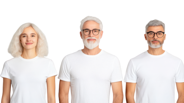 Three professionals in white shirts and glasses, a portrait of modern teamwork collaboration