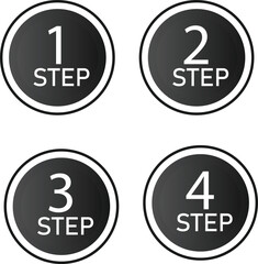  step number 1,2,3,4 icon SET	