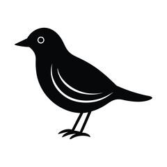 Simple Black Bird Silhouette Icon Nature, Avian, Wildlife, Design