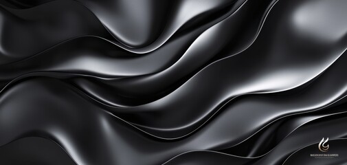 Obraz premium Silk-inspired textures flowing in monochrome, forming an elegant abstract minimalist luxury background