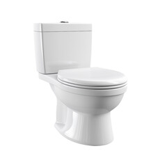 white toilet bowl isolated on transparent white background, clipping path
