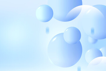 Abstract 3D geometric circle gradient soft light blue pattern bokeh background design for graphic business technology digital design web template backdrop desktop wallpaper bubbles banner