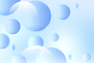 Abstract 3D geometric circle gradient soft light blue pattern bokeh background design for graphic business technology digital design web template backdrop desktop wallpaper bubbles banner