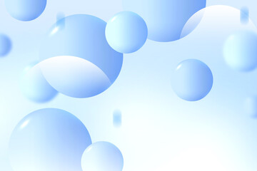Abstract 3D geometric circle gradient soft light blue pattern bokeh background design for graphic business technology digital design web template backdrop desktop wallpaper bubbles banner