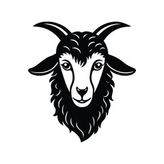 Angora Goat Head Silhouette Vector Design for T-shirt & Logo