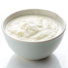 Bowl of laban buttermilk isolated on white background
