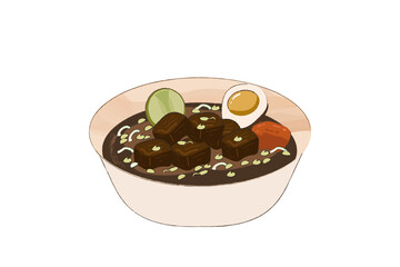 Illustration of Indonesian Food Rawon