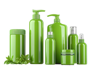 Nourishing green cosmetic bottle with lotion, enhance your natural beauty and skincare routine
