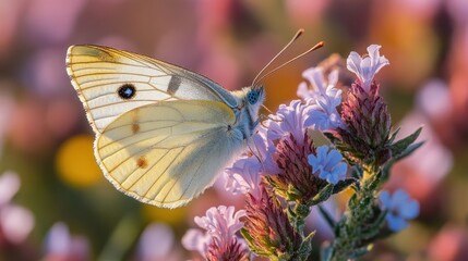 A Pale Beauty: Butterfly on Lavender
