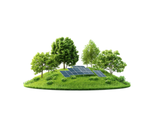 Solar energy power plant, harnessing the sun's power for a sustainable future on green fields