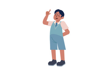 Elementary School Boy Raising Hand Illustration