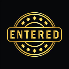  gold color entered rubber stamp , icon, flat, design, vector, illustrations, Graphic Design, education, style, trendy, collections