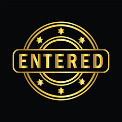  gold color entered rubber stamp , icon, flat, design, vector, illustrations, Graphic Design, education, style, trendy, collections