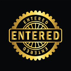  gold color entered rubber stamp , icon, flat, design, vector, illustrations, Graphic Design, education, style, trendy, collections