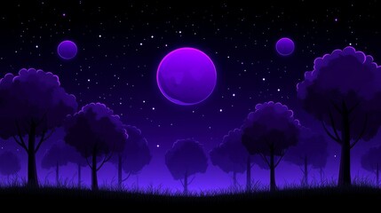 Purple Pixelated Landscape Mysterious Night Pixel Art Background Fantasy Dreamlike scenery starry night backdrop game design