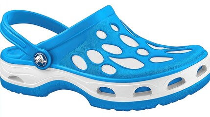 Obraz premium Blue and White Clogs, Stylish Footwear