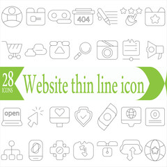 Website thin line icon set. Website symbol. Web, internet, search, homepages editable stroke icons. Vector