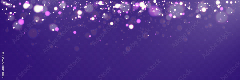 Poster christmas light effect with glowing bokeh and sparkling particles on a transparent background. perfe