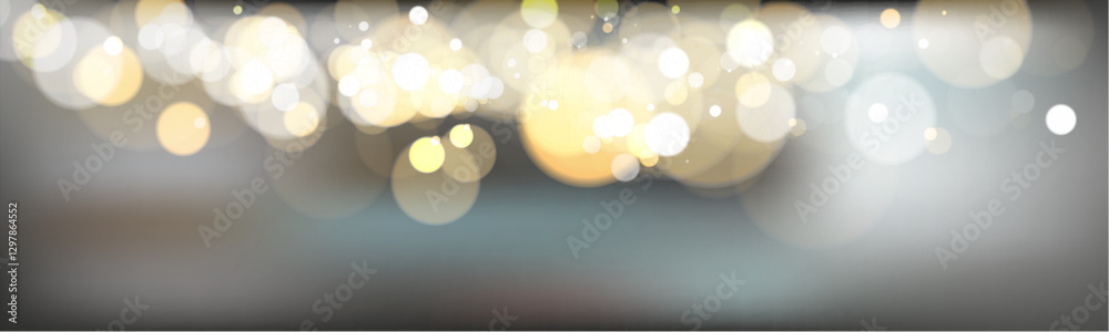 Poster Bokeh background with soft golden light orbs on a transparent grid, ideal for overlays and graphic design projects.	