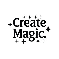 create magic typography t-shirt design on white background 