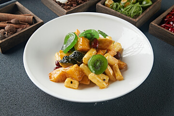 Candied Pumpkin, Sweet Potato, Banana, Yam, Candied Dates, Kiwi