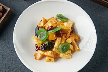 Candied Pumpkin, Sweet Potato, Banana, Yam, Candied Dates, Kiwi