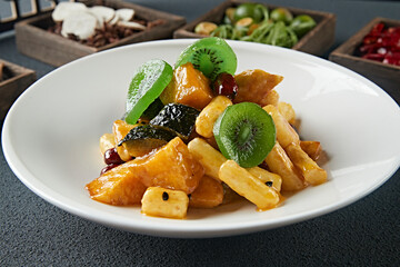 Candied Pumpkin, Sweet Potato, Banana, Yam, Candied Dates, Kiwi