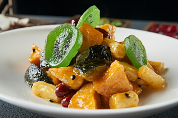 Candied Pumpkin, Sweet Potato, Banana, Yam, Candied Dates, Kiwi