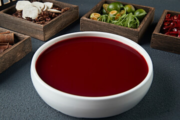 Delicious hot pot ingredients fresh duck blood