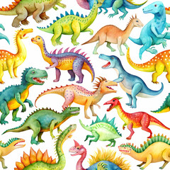 colourful hand drawn dinosaur collection