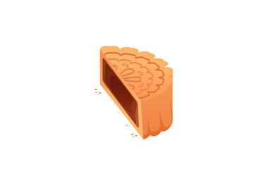 Illustration of Mooncake Dessert Slice
