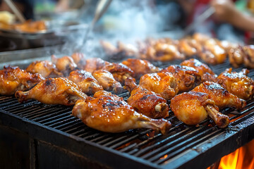Barbecued Chicken Legs on a Grill, A Mouthwatering Culinary Delight