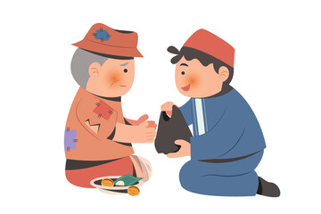 Giving Charity Donation Illustration