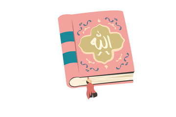 Pink Islamic Holy Book Illustration