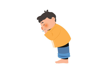 Boy Praying Activity Ramadan | Muslim Praying Activity | Illustration of Boy Praying Activity During Ramadan  
