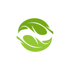 Organic leaf logo vector. Nature eco Leaf logo