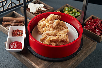 Delicious fried salt and pepper pork