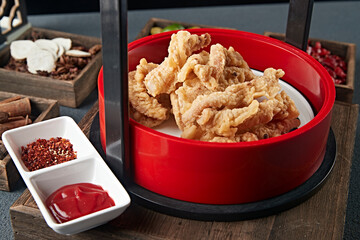 Delicious fried salt and pepper pork