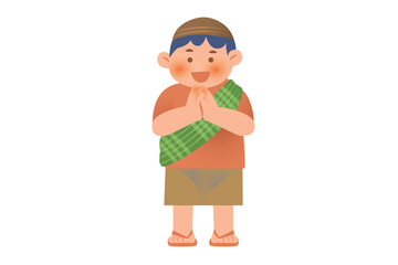 Cute Boy Using Traditional Wear | Ramadan Praying Activity Illustration | Boy Activity on Ramadan 
