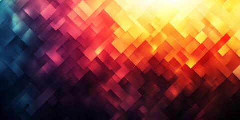 Fototapeta premium Abstract geometric composition features vibrant color gradients and rectangle patterns