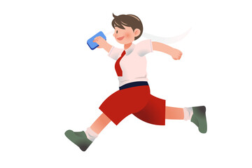 Indonesian Elementary School | Student Presenting Activity on school | character Student | Students Activity on Class | Studying Activity Illustration