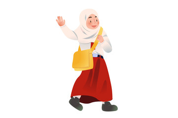 Indonesian Elementary School | Student Presenting Activity on school | character Student | Students Activity on Class | Studying Activity Illustration