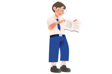 Student Presenting Activity on school | character Student | Students Activity on Class | Studying Activity Illustration