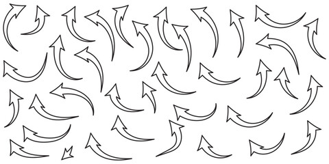 Black arrows icon vector set. Bold arrow symbol curved flat design isolated