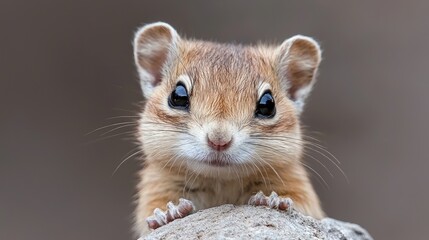 Cute rodent portrait, wildlife, close-up, nature background
