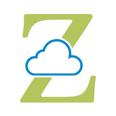 Initial Cloud Logo Combine With Letter Z Vector Template