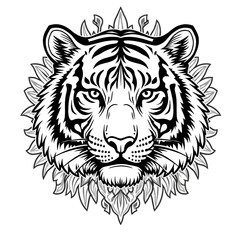 tiger head vector illustration