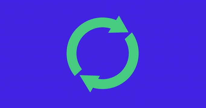 Green refresh button in blue screen.