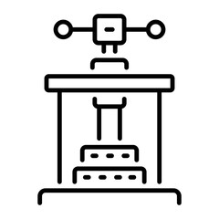 Outline icon depicting hydraulic press machine